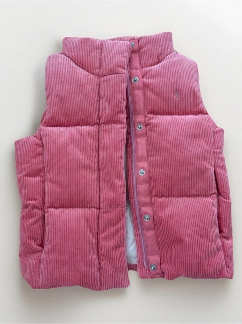 Polo Ralph Lauren Corduroy Puffer Vest Size 6 Girls/Youth New With Tags Pink